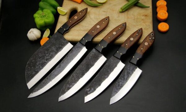 Chef Set, Handmade Damascus Steel Chef Knife Set - Image 2