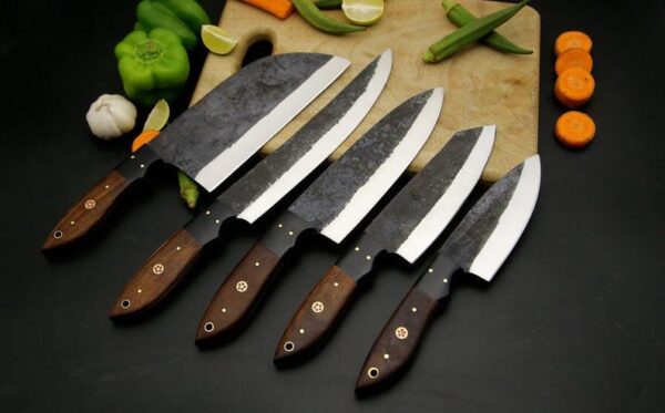 Chef Set, Handmade Damascus Steel Chef Knife Set - Image 5