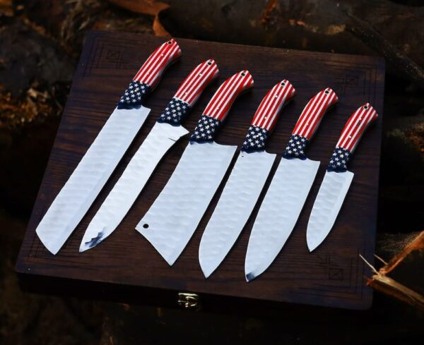 Handmade Chef Knives Set - 6-Pcs Custom Engraved Cutlery - Image 4