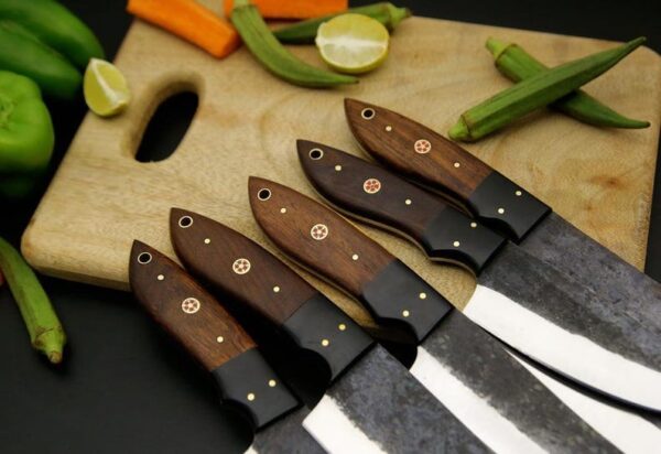 Chef Set, Handmade Damascus Steel Chef Knife Set - Image 4