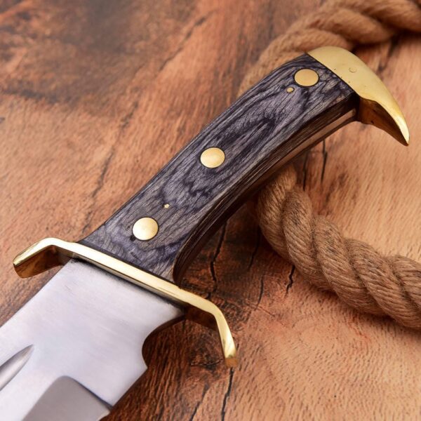 Handmade D2 Steel Hunting Knife With Wood Handle - Image 4