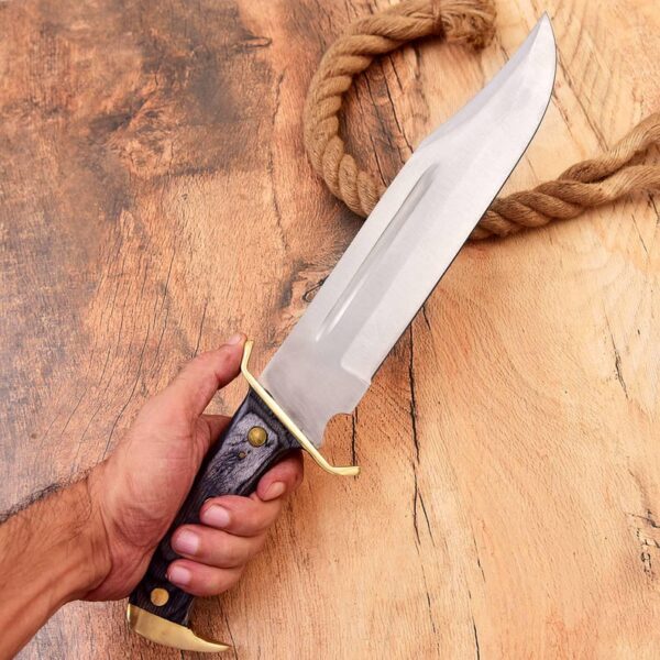 Handmade D2 Steel Hunting Knife With Wood Handle - Image 3