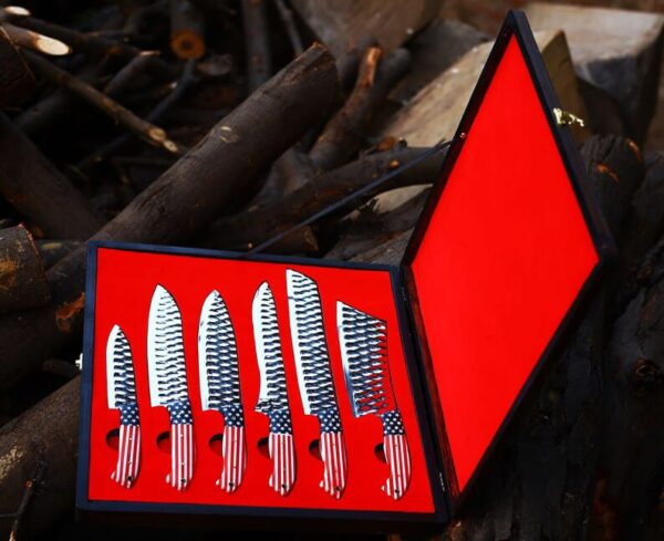 Handmade Chef Knives Set - 6-Pcs Custom Engraved Cutlery - Image 6